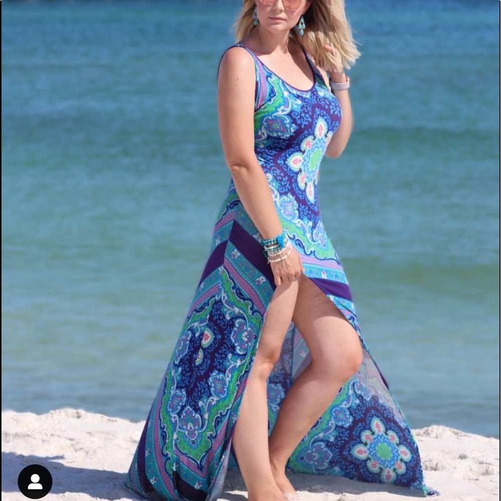 Lovers + Friends Multi-Color Tank Dress w/ Slit